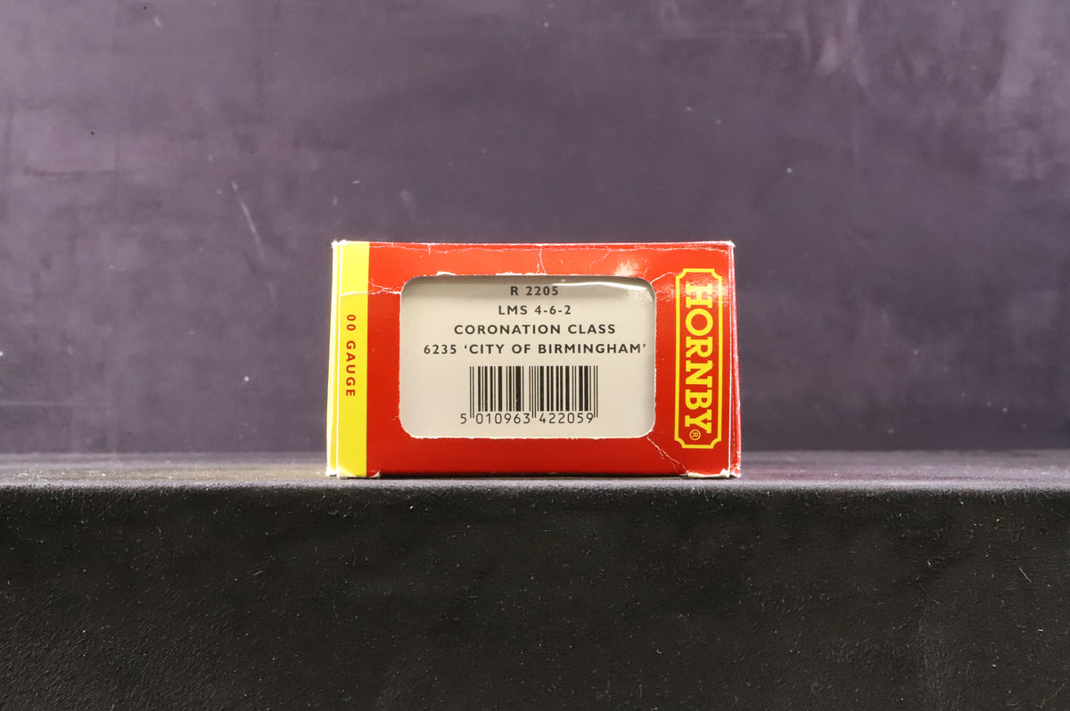 Hornby OO R2205 Coronation Class &#39;City of Birmingham&#39; 6235 LMS Crimson