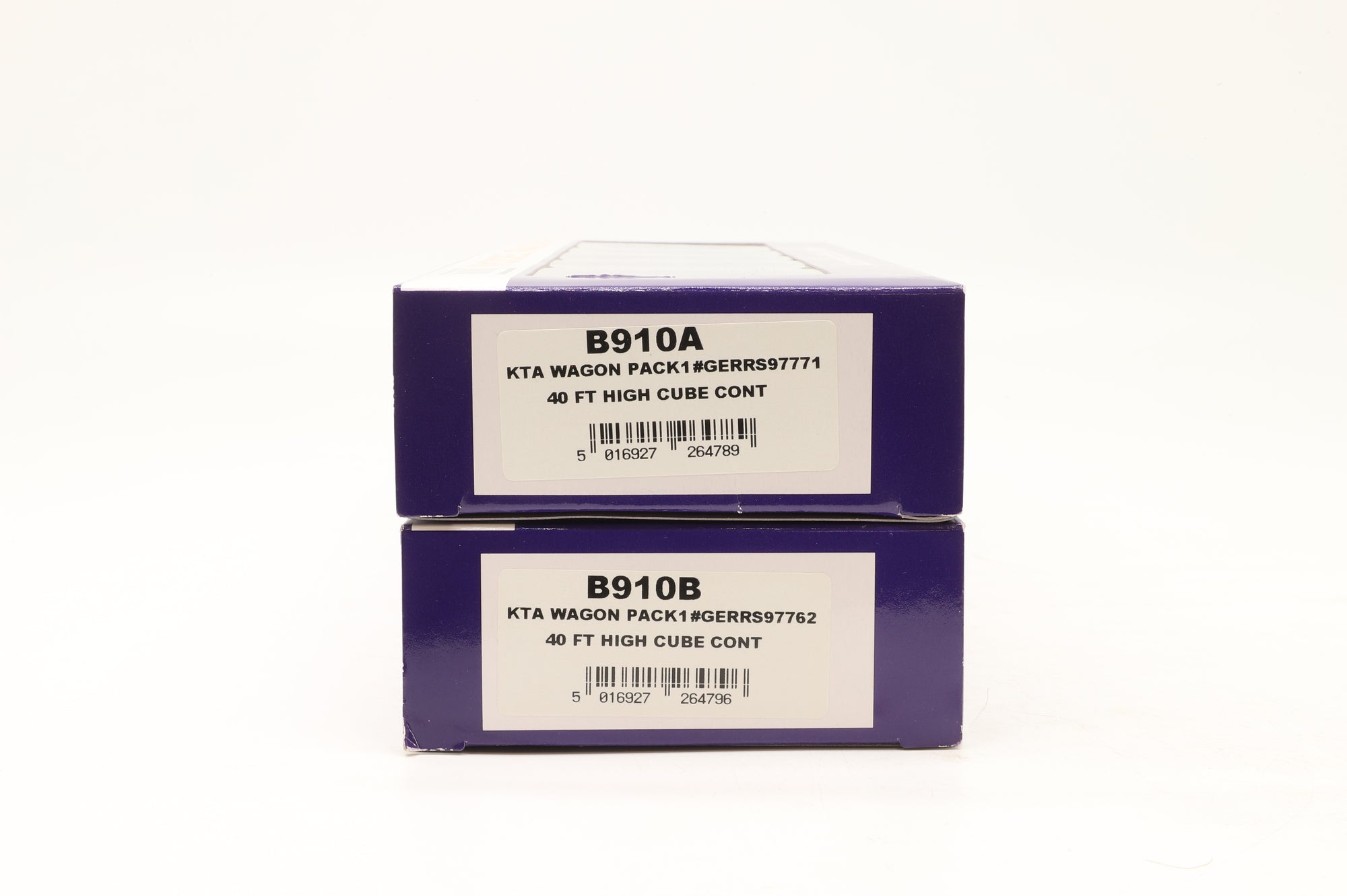 Dapol OO B910A/B Rake of 2x KTA Wagons w/ 40ft High Cube Containers
