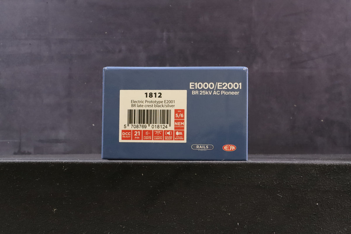 Heljan/ Rails OO 1812 Electric Prototype &#39;E2001&#39; BR Black &amp; Sliver L/C, DCC Sound