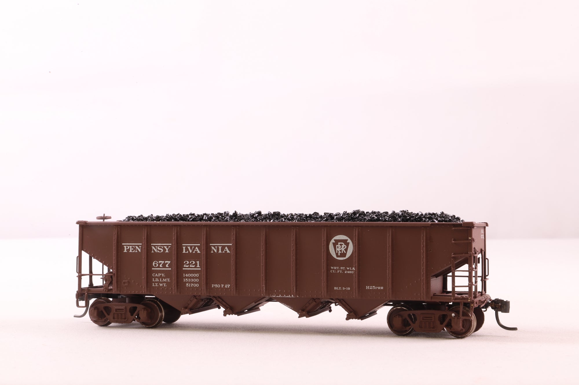 Sunset Models HO Brass HO-25 Hopper PRR Class H25 C/P Tolf w/ Light Weathering '677221'
