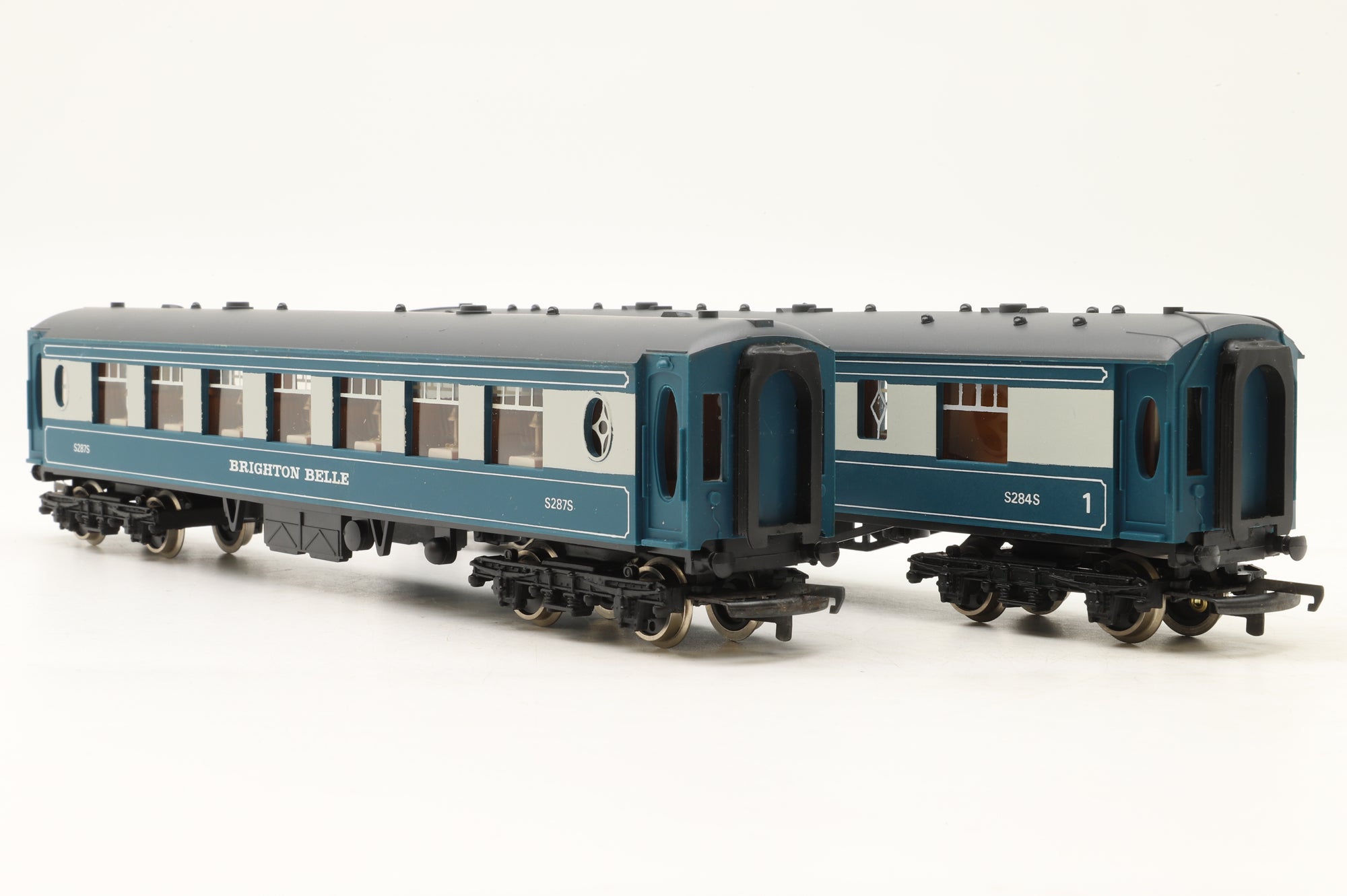 Wrenn OO W6004A/5A Set of 2x Blue/Grey Brighton Belle Pullman Cars