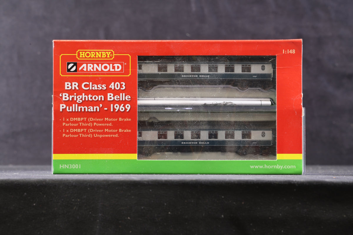 Hornby Arnold N BR Class 403 Brighton Belle Pullman &amp; 3 Coaches