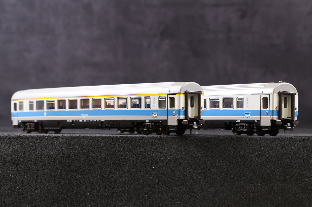 Roco HO 44354 &amp; 44280 Rake Of 2 HZ Blue &amp; Grey Coaches