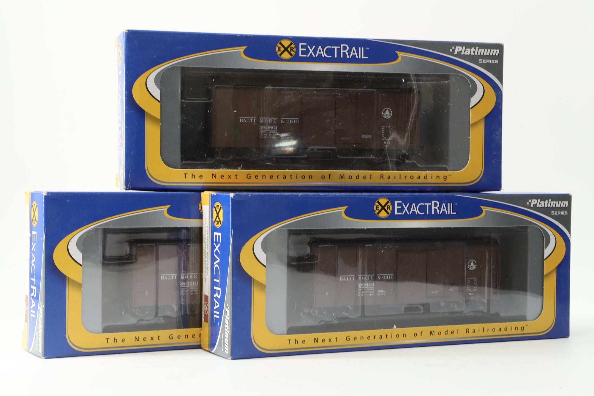 Exact Rail HO Rake Of 3 B&O M-53 Wagontop Box Car Inc. EPS 90052-2, 90052-3 & 90052-6