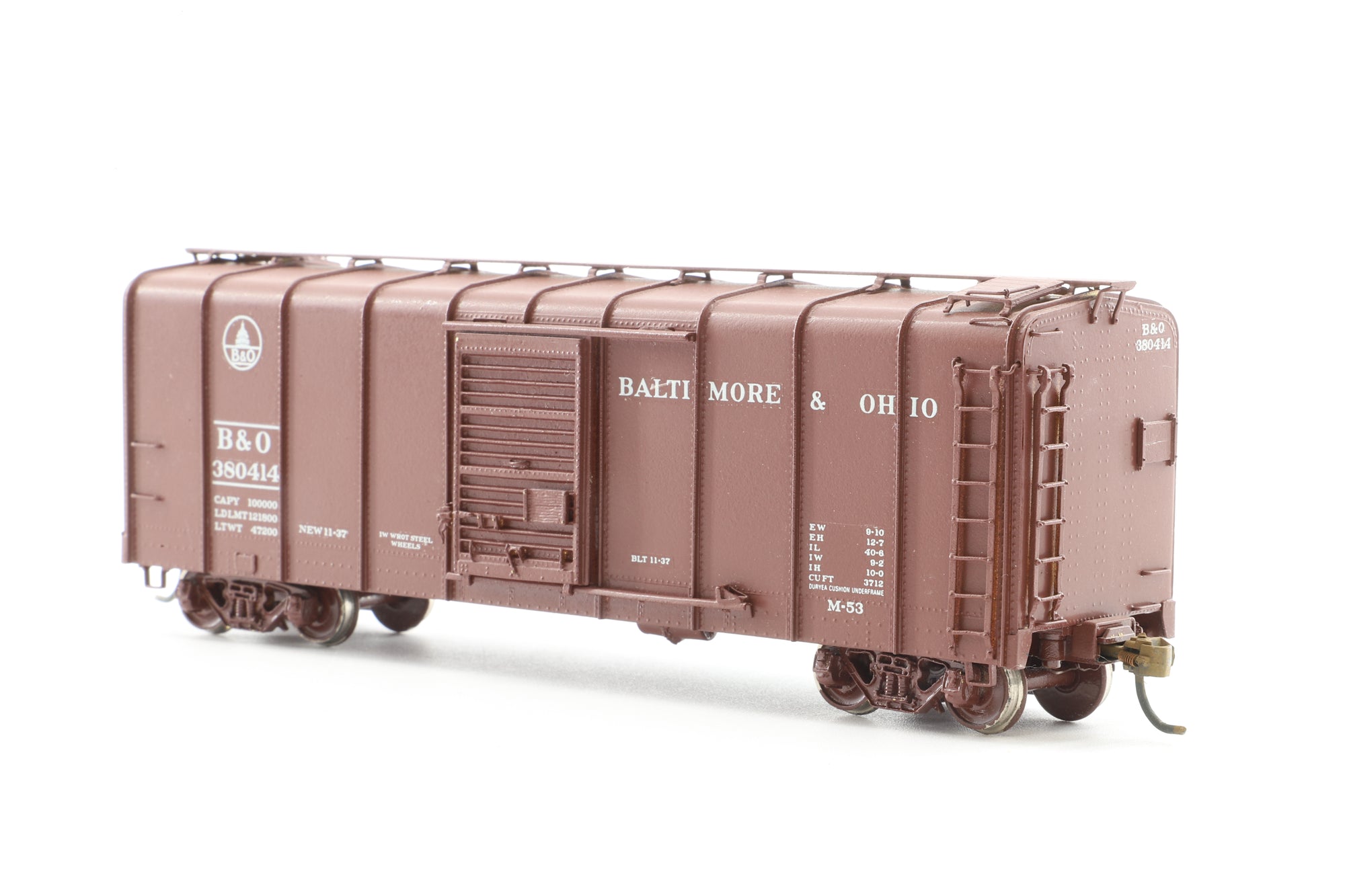 Overland Models HO Brass 1387 M-15A Box Car No.380414 in B&O Brown