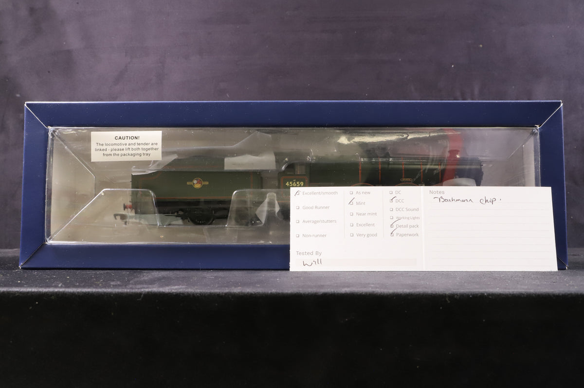 Bachmann OO 31-178DC Jubilee Class &#39;Drake&#39; 45659 BR Green Late Crest DCC Fitted