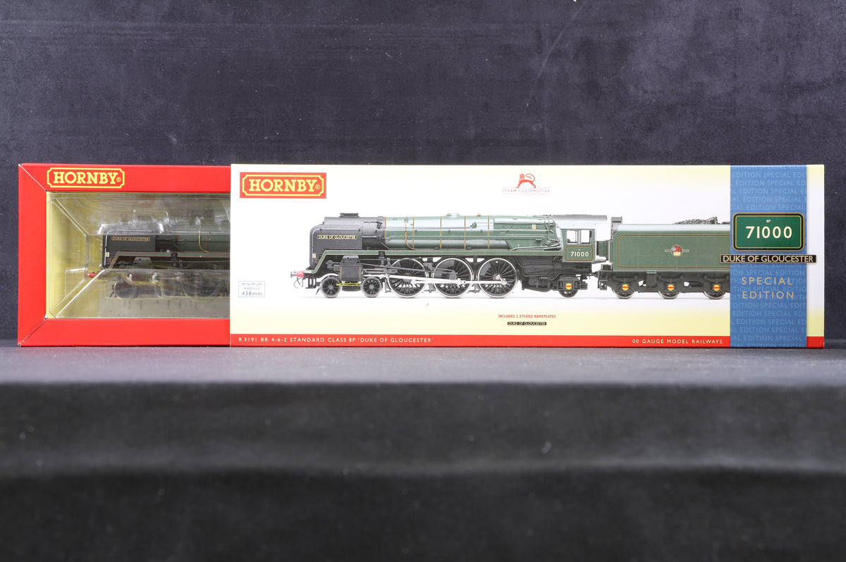 Hornby OO R3191 4-6-2 Standard Class 8P &#39;Duke of Gloucester&#39; &#39;71000&#39; BR Lined Green L/C