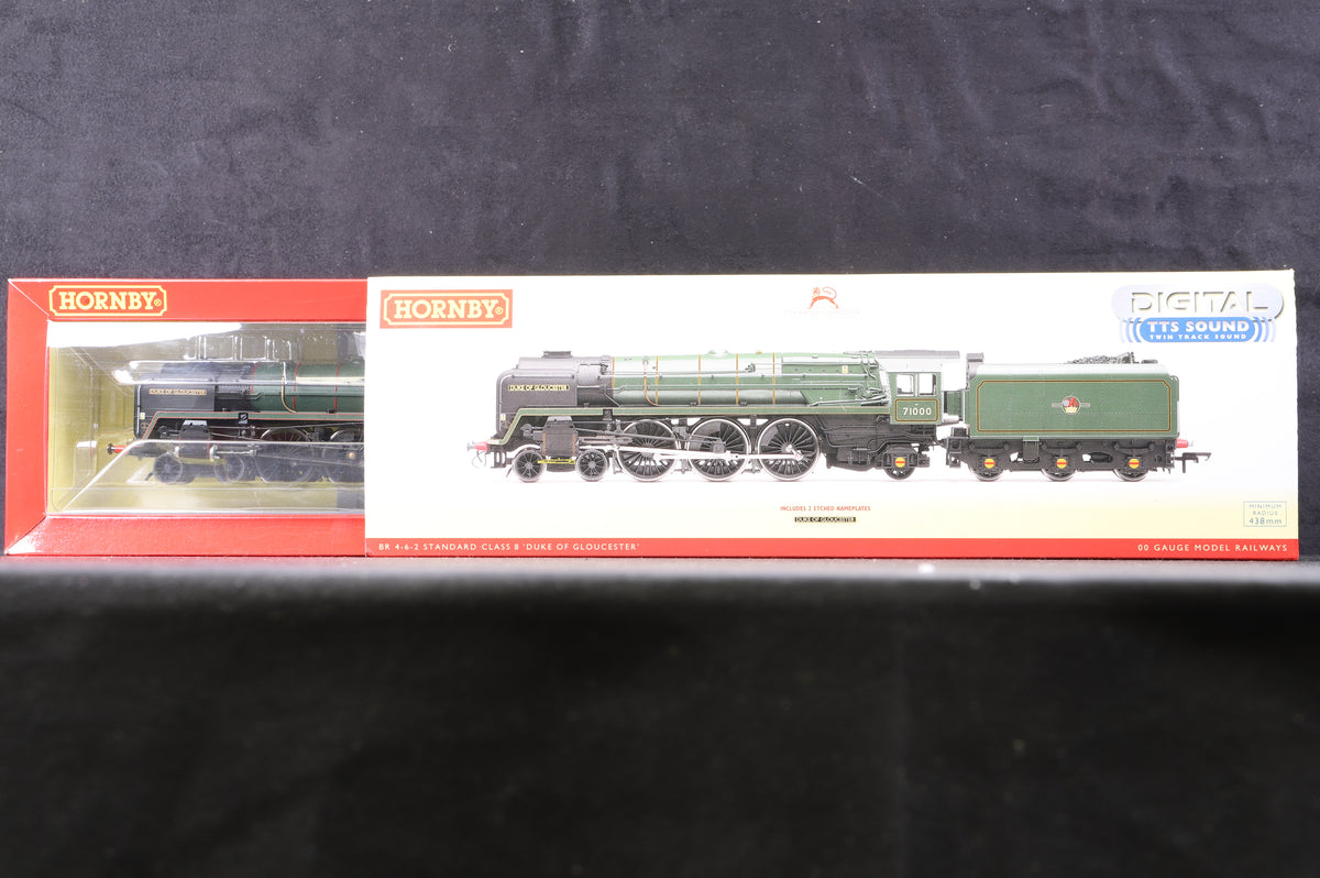 Hornby OO R3244TTS 4-6-2 Class 8 &#39;Duke of Gloucester&#39; &#39;71000&#39; BR Lined Green, DCC Sound