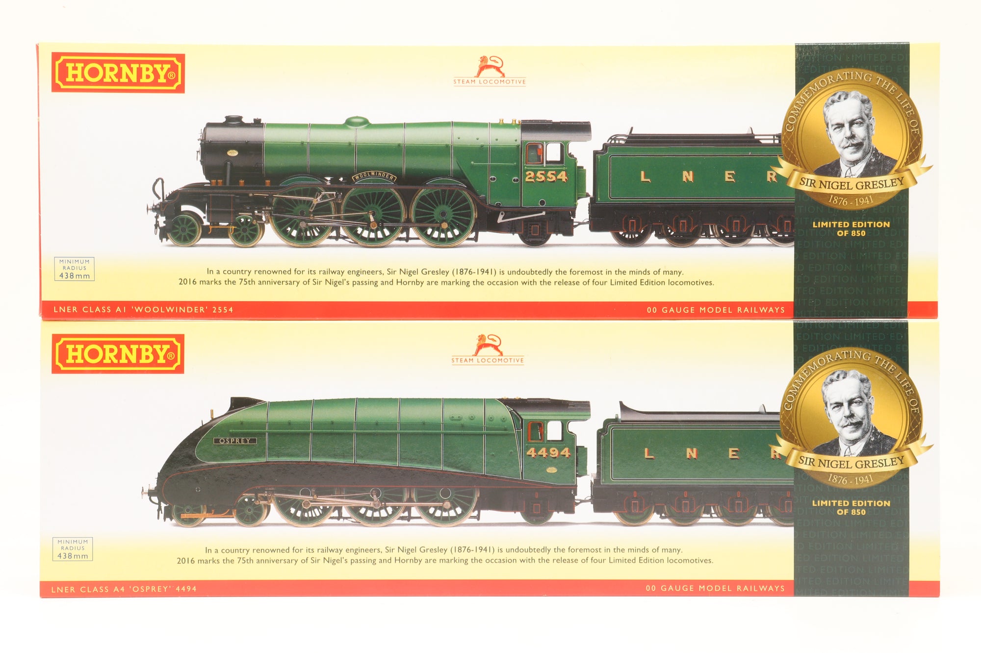 Hornby OO R3500 The Sir Nigel Gresley Collection LNER Apple Green, Ltd. Ed. 432/850
