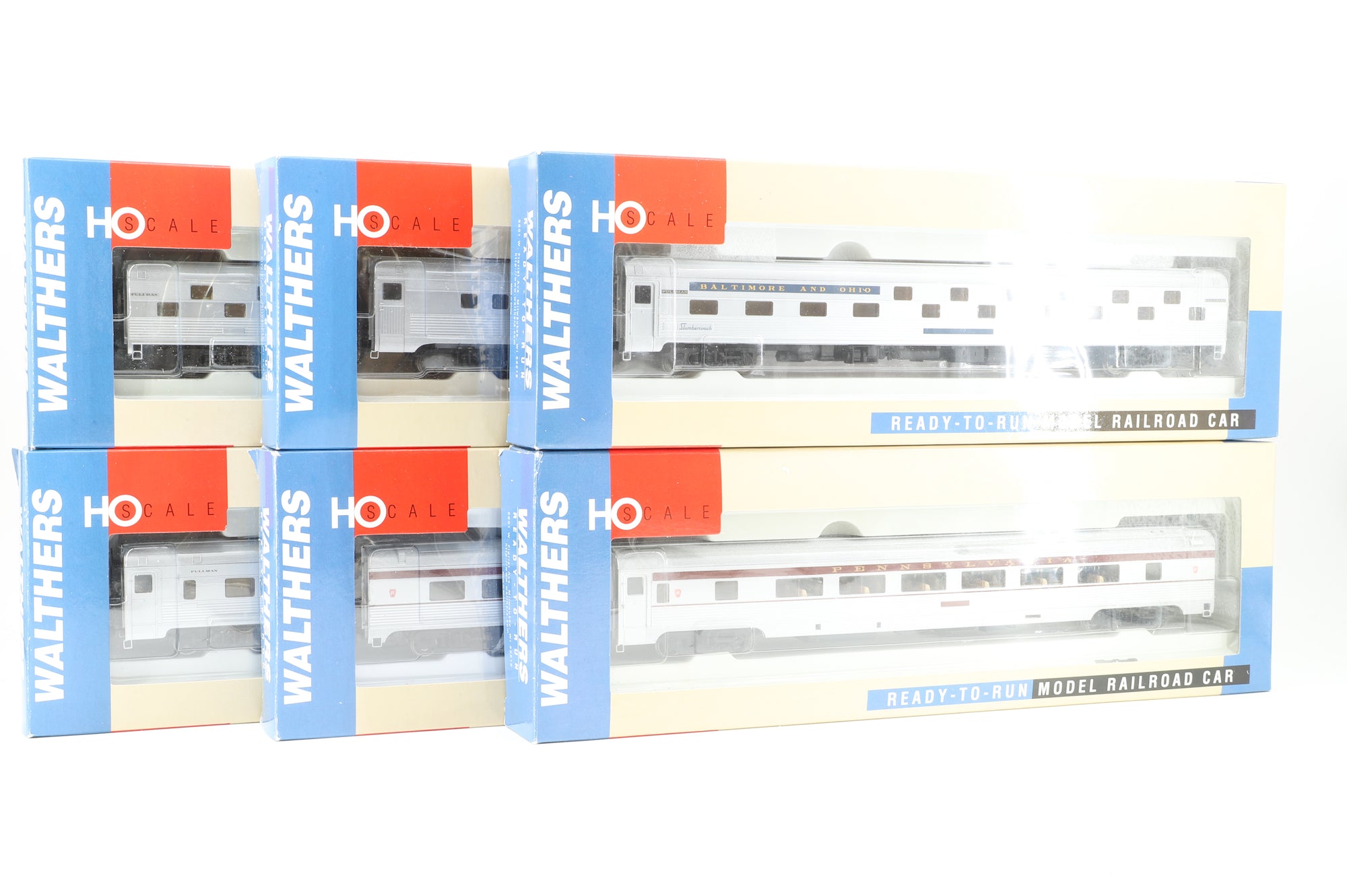 Walthers HO Rake Of 6 B&O Coaches Inc. 932-6366, 932-6386, 932-6346, 932-16364, 932-6326 & 932-6306
