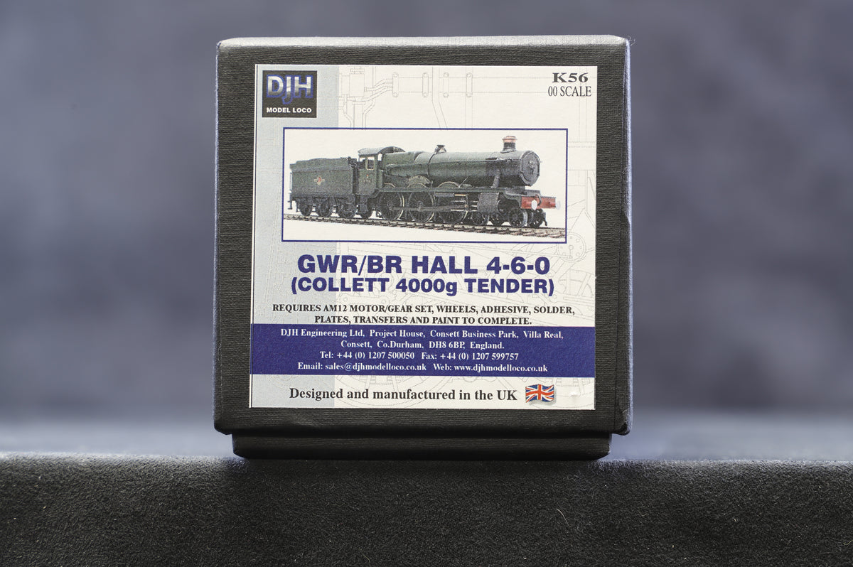DJH OO K56 GWR/BR Hall 4-6-0 (Collett 4000g Tender) Kit