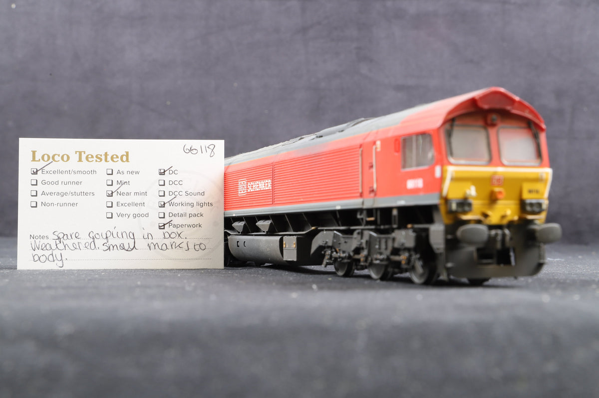 Bachmann OO 32-734 Cl.66 &#39;66118&#39; DB Schenker, Re-numbered &amp; Weathered