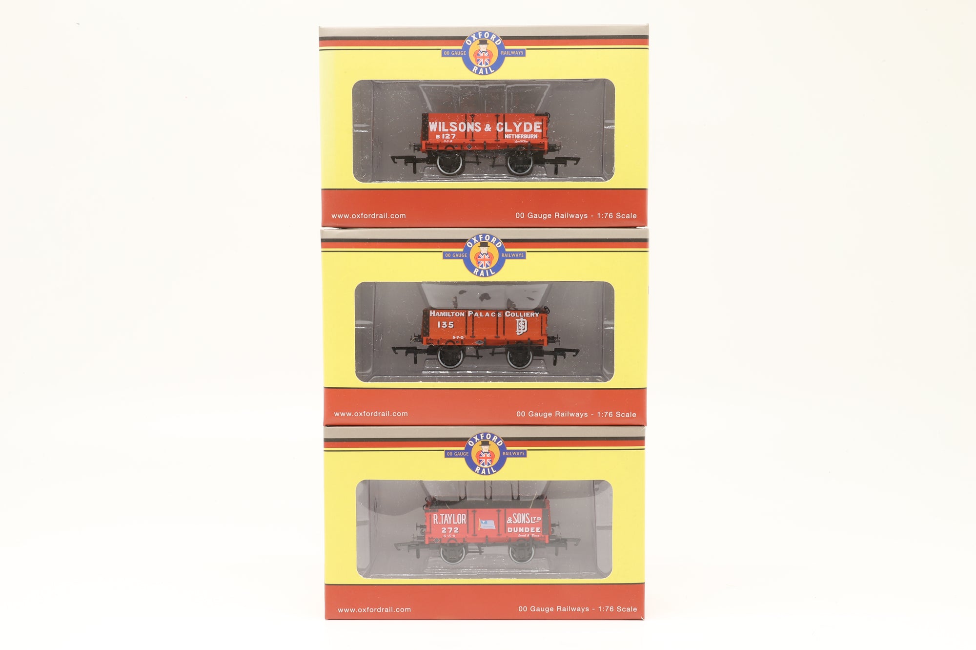 Oxford Rail OO Rake of 3 Private Owner 4-Plank Wagons