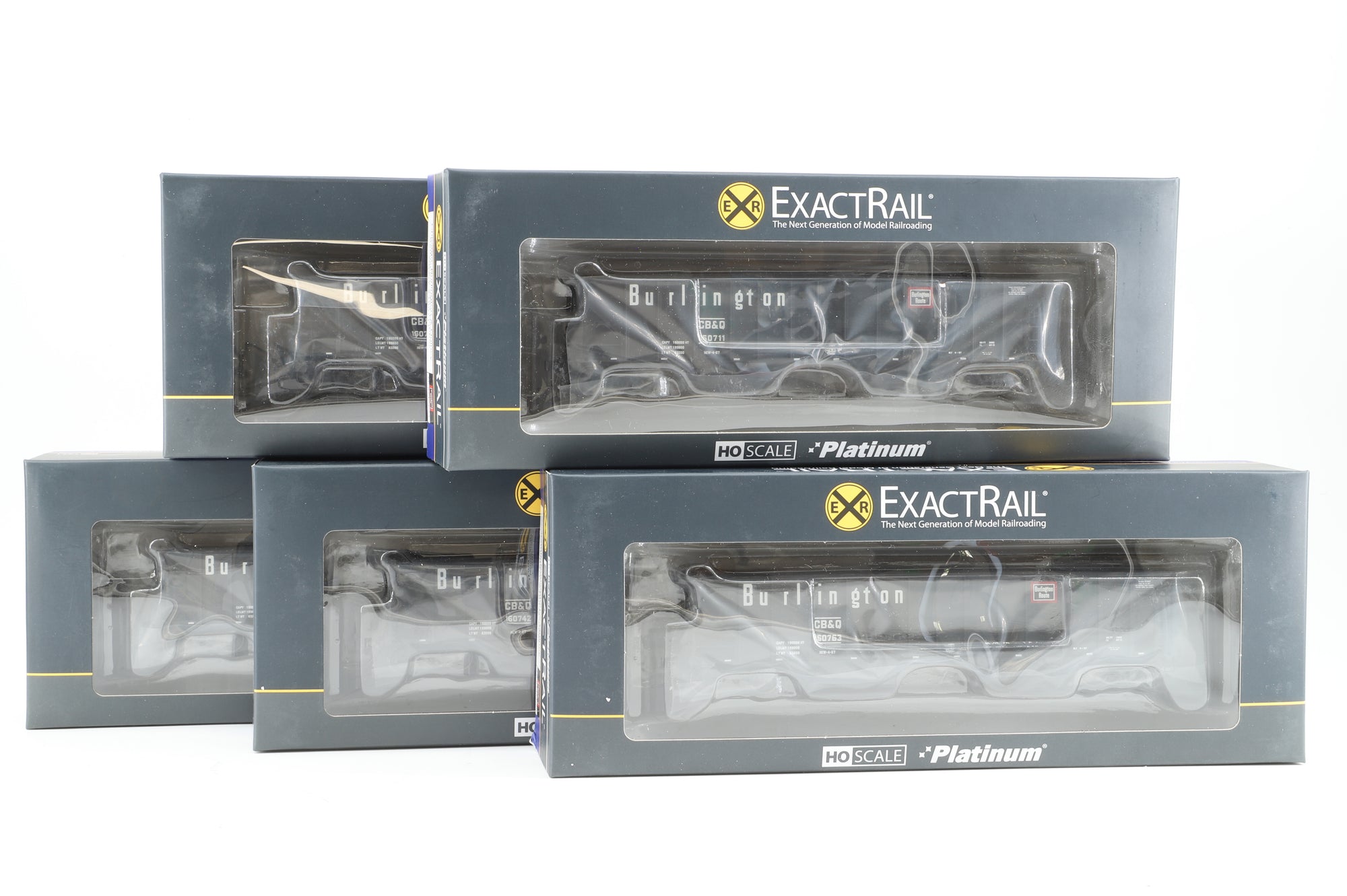 Exact Rail HO Rake Of 5 C,B&Q Bethlehem Hopper Wagons Inc. EP8145415, EP8145414, EP8145420, EP8145418 & EP8145424