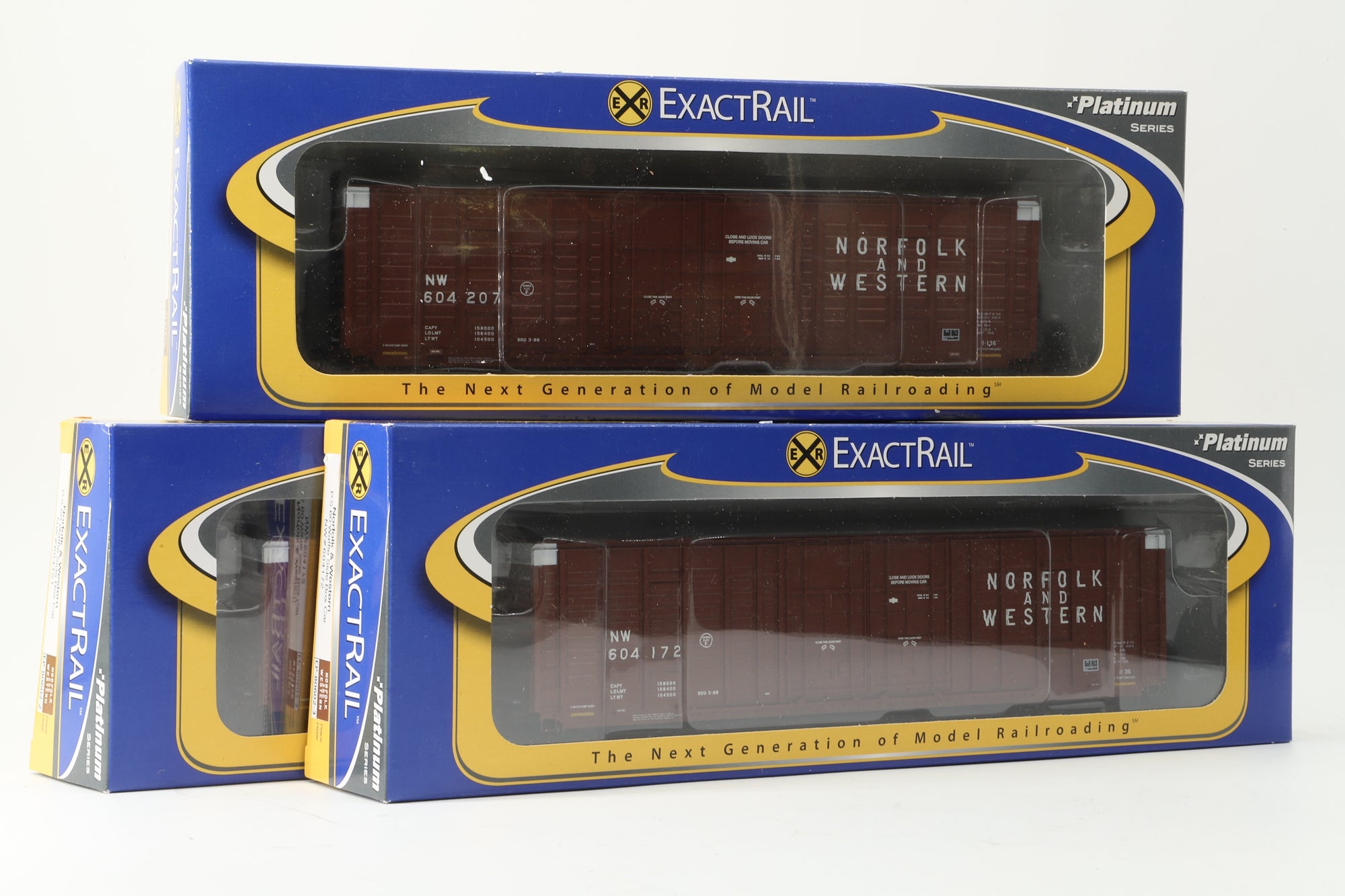 Exact Rail HO Rake Of 3 N&W P-S 60' Waffle Side Box Cars Inc. EP80602-2, 80602-6 & 80602-3