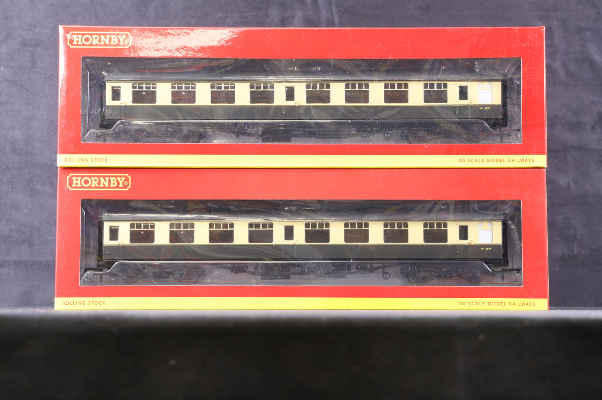 Hornby OO R4644(A) Rake Of 2 BR Mk1 Chocolate &amp; Cream Coaches &#39;W3873W &amp; W3879&#39;