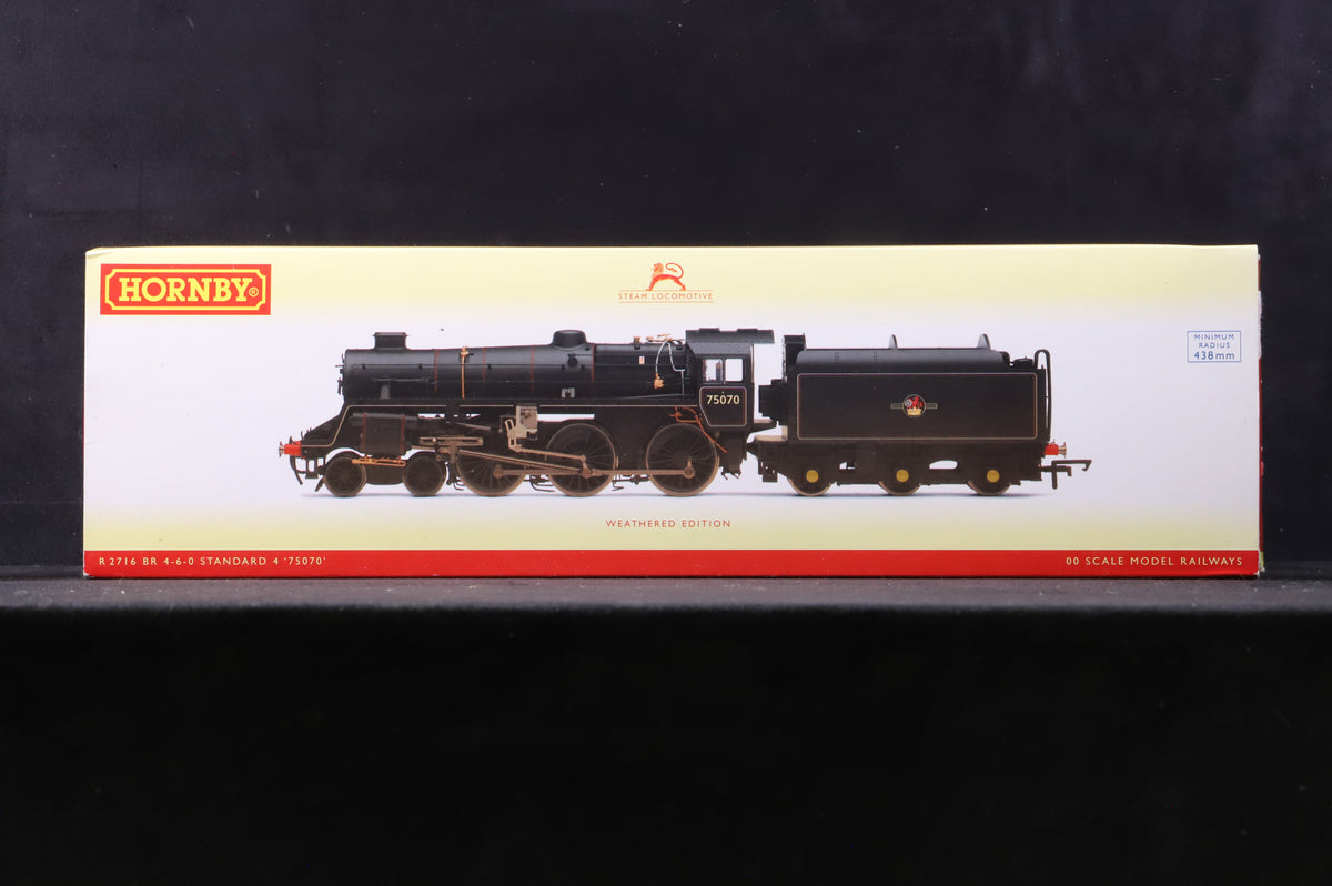 Hornby OO R2716 Class 75000 No.75070 in Lined BR Black w/ Late Crests - Weathered
