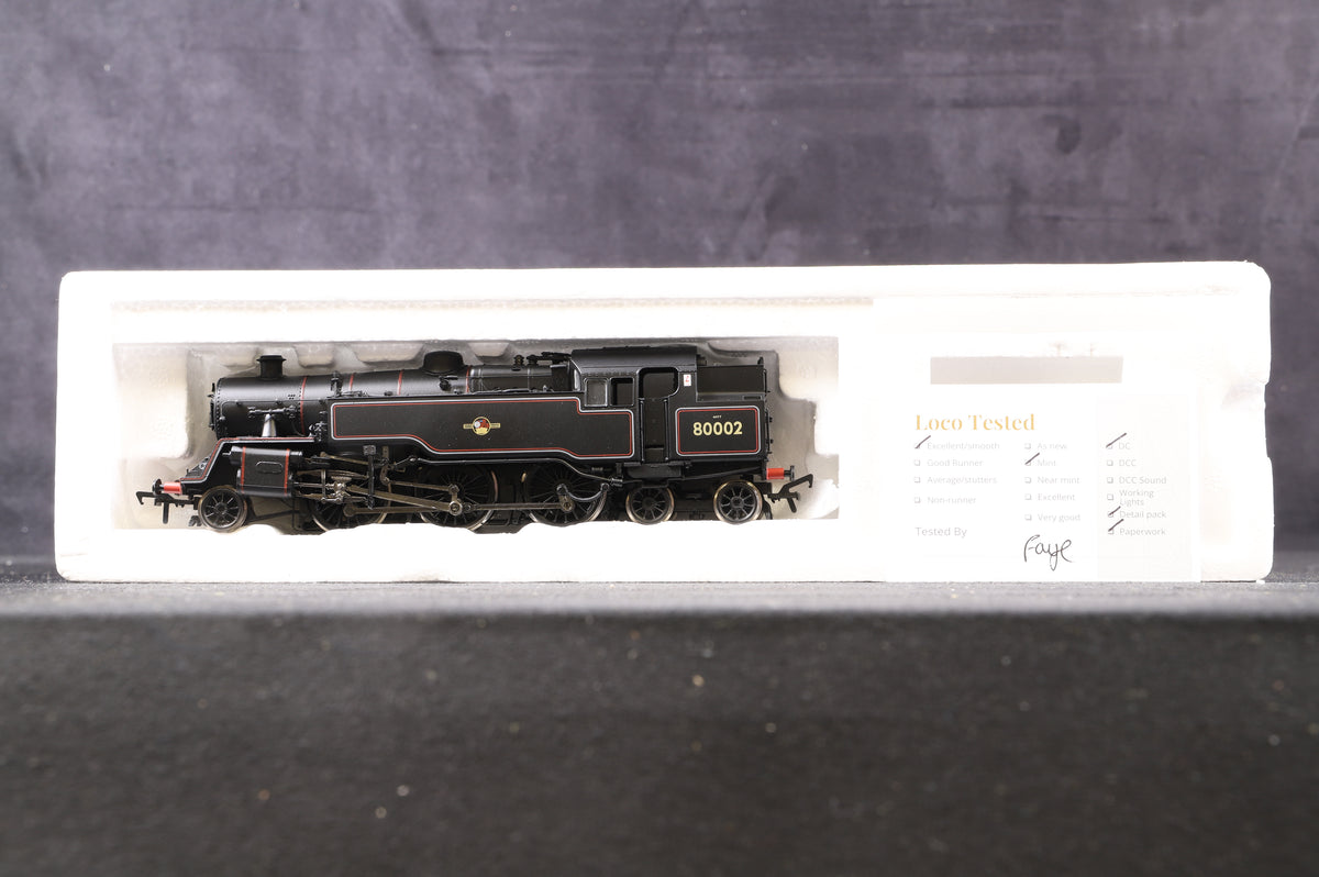 Bachmann OO 32-354 Standard Class 4MT Tank &#39;80002&#39; BR Lined Black L/Crest