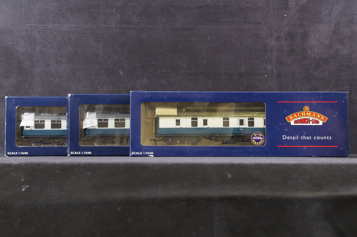 Bachmann OO 39-175A &amp; 39-025A Rake Of 3 BR Mk1 Blue &amp; Grey Coaches