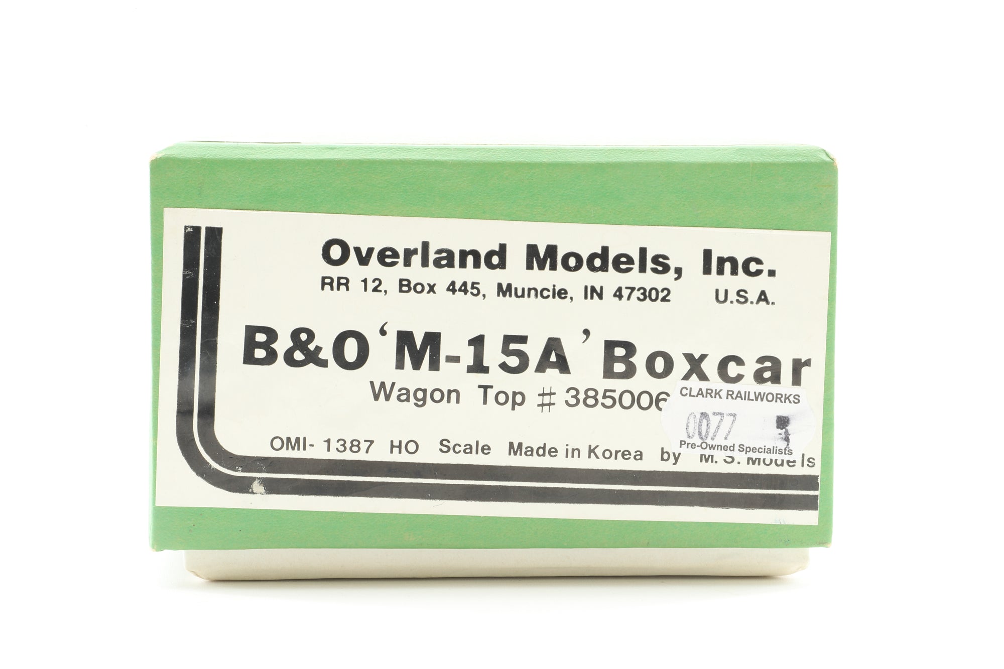 Overland Models HO Brass 1387 M-15A Box Car No.380414 in B&O Brown