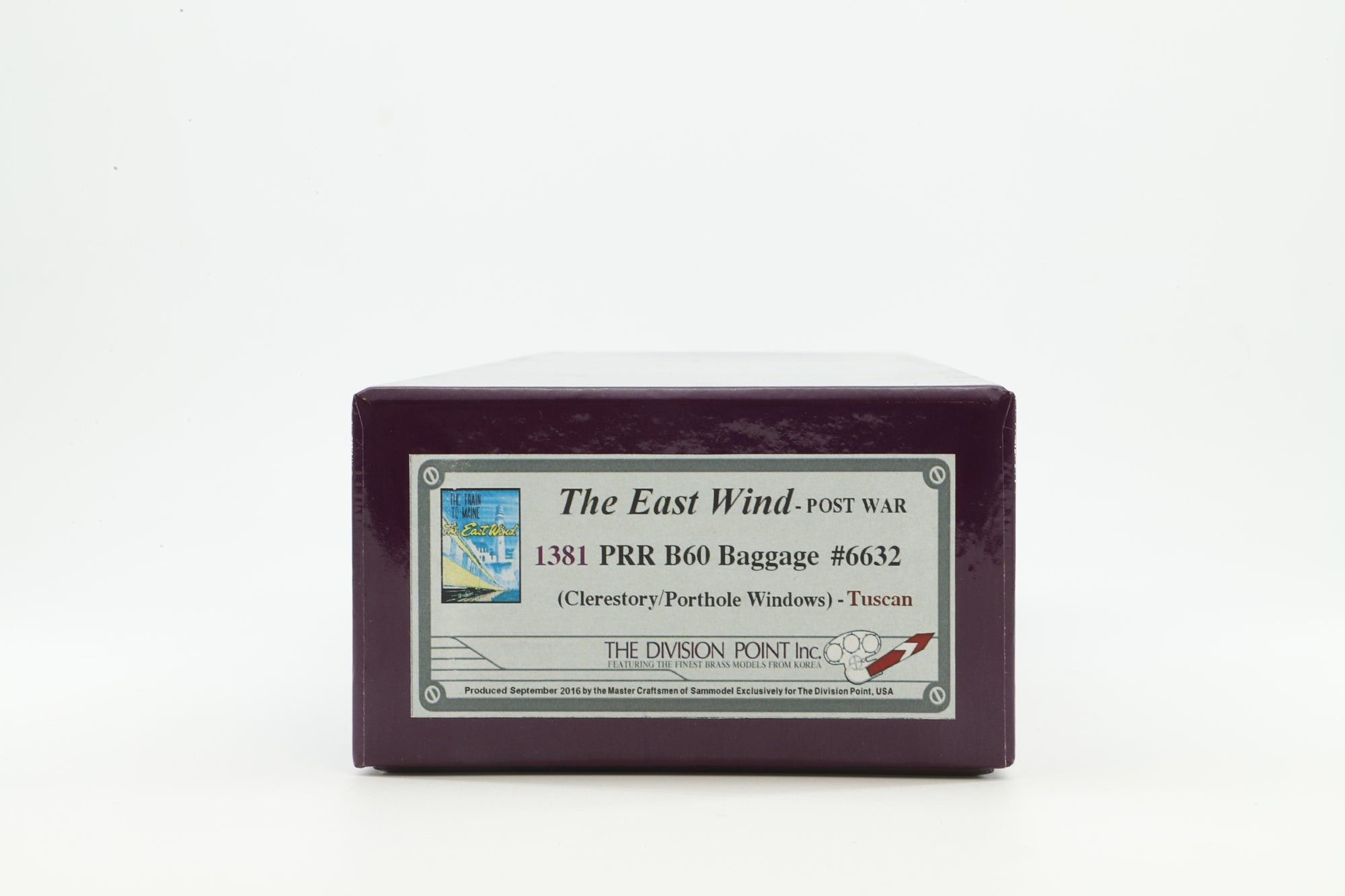 The Division Point HO Brass 1381 Passenger Car EastWind PRR Baggage Clerestory, Porthole Window Tuscan '6632'