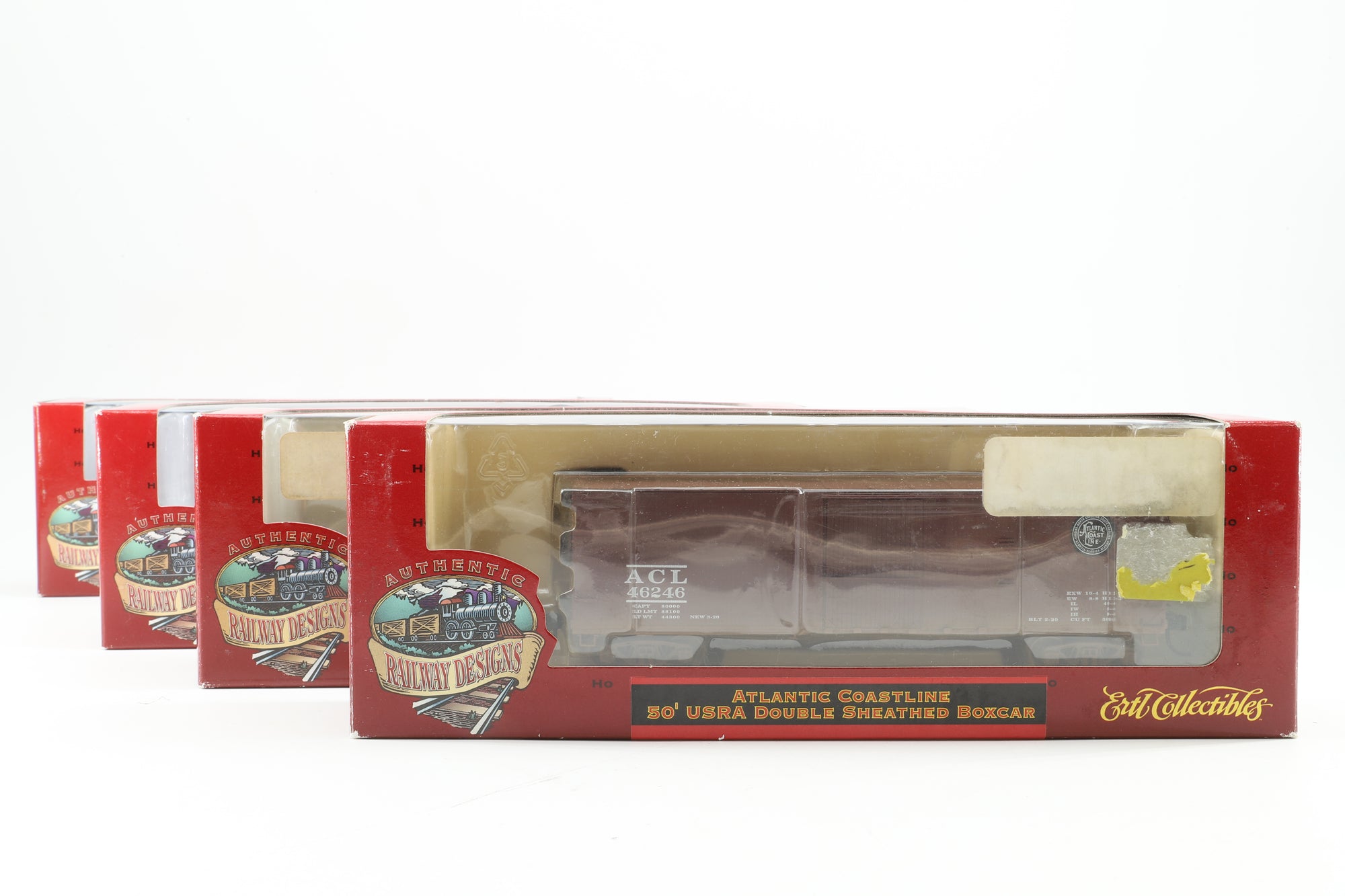 Ertl Co. HO Rake of 4 40' Low-Side Gondolas in L&N Brown - Weathered