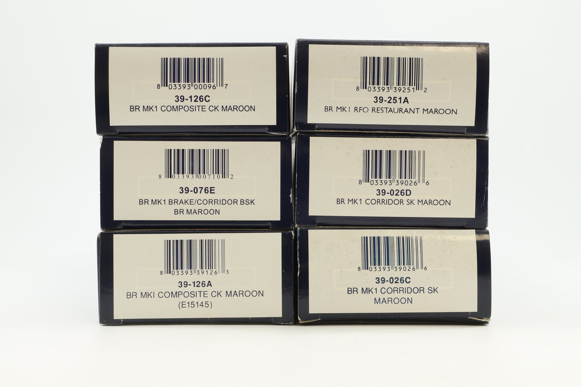 Bachmann OO Rake Of 6 BR Mk1 Maroon Coaches Inc. 39-076E, 39-126C, 39-126A, 39-251A, 39-026D & 39-026C