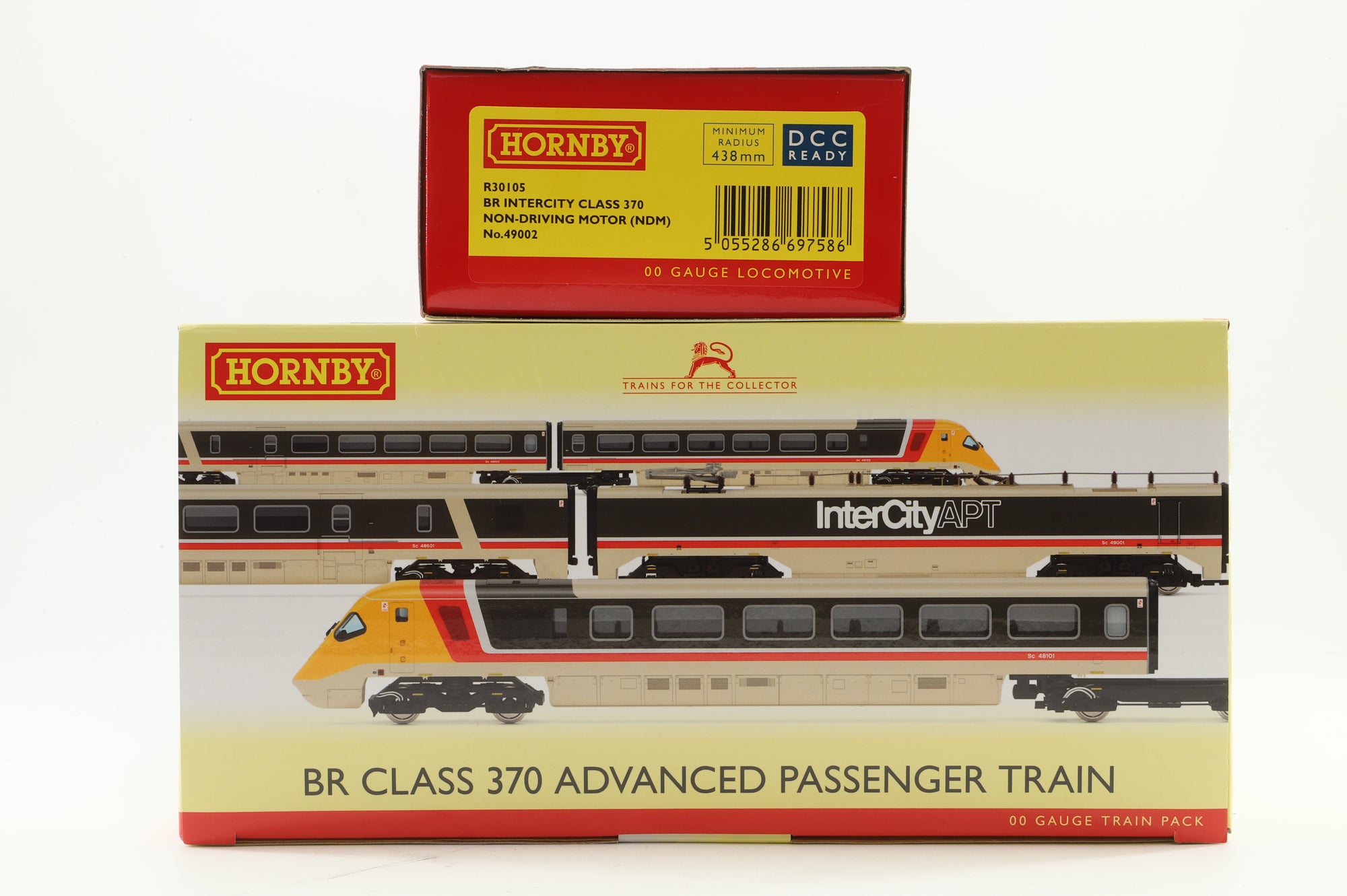 Hornby OO R30104/30105 Class 370 APT Sets No.370001/370002 & NDM Unit No.49002 in BR Intercity Executive Livery