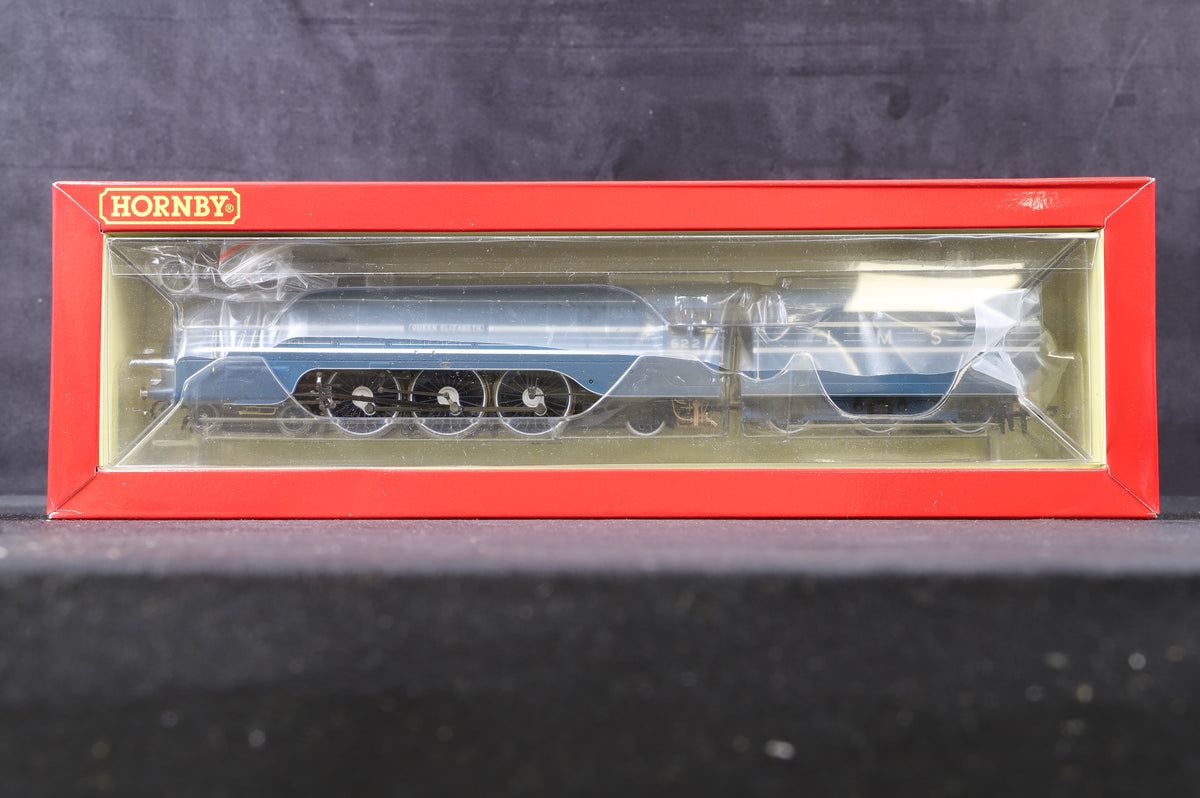 Hornby OO R3623 LMS Streamlined Princess Coronation Class &#39;Queen Elizabeth II&#39; &#39;6221&#39; LMS Blue