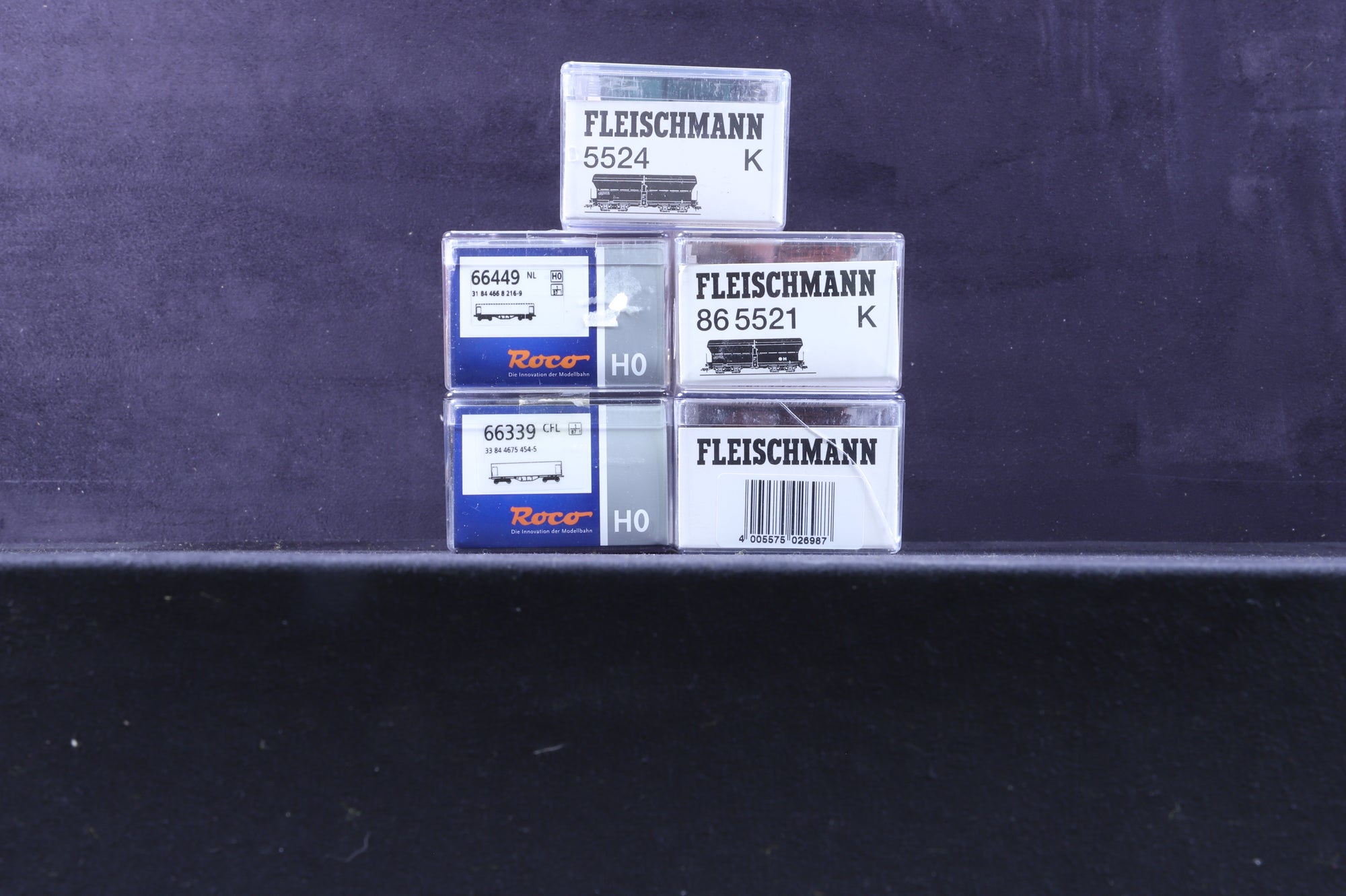 Fleischmann/Roco HO Rake of 5 Hopper/Steel Wagons in Assorted Continental Liveries