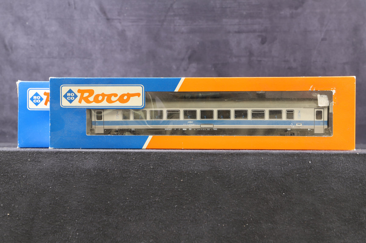 Roco HO 44354 &amp; 44280 Rake Of 2 HZ Blue &amp; Grey Coaches