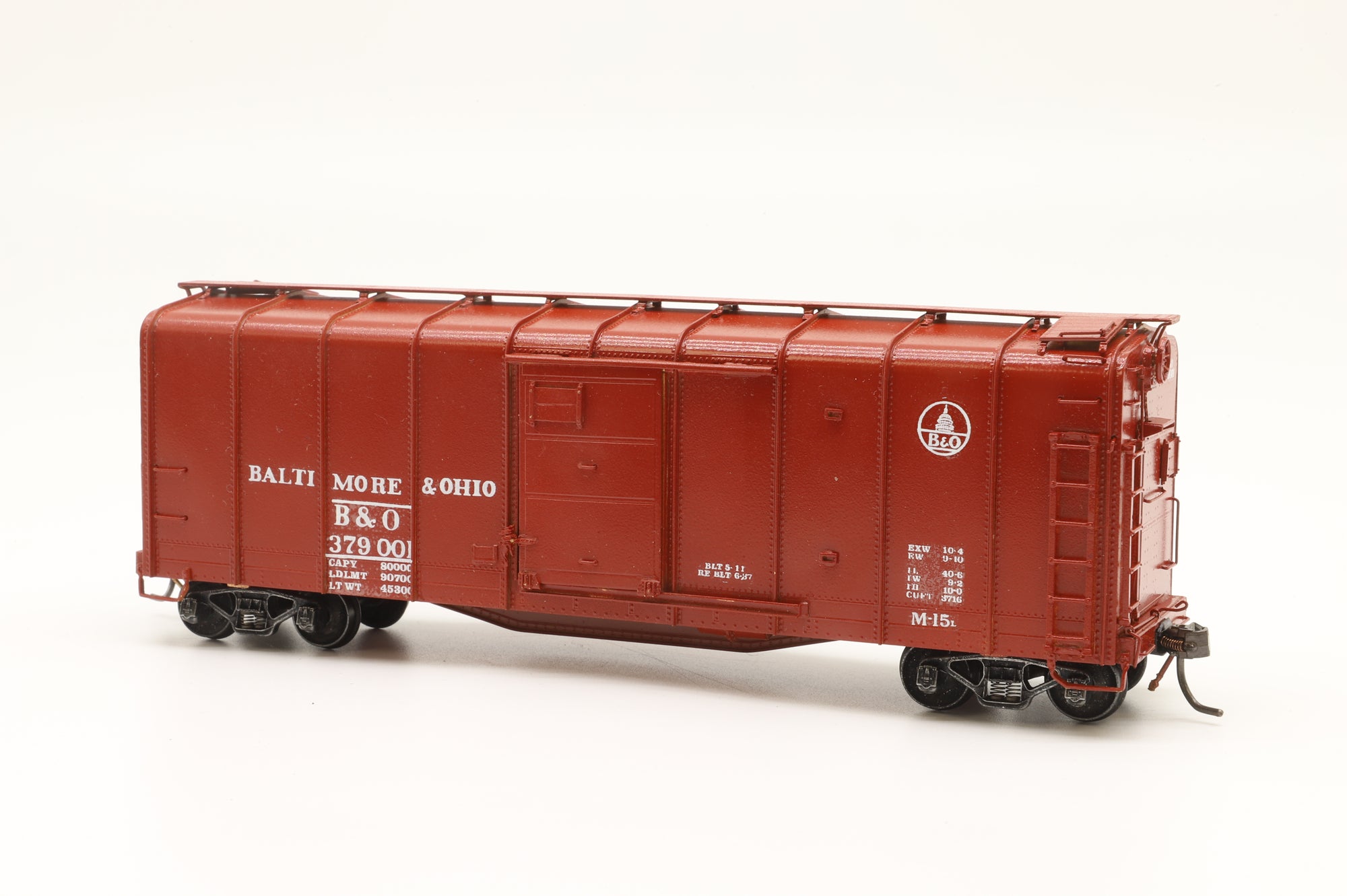 Overland Models Inc. HO Brass OMI-1387 B&O 'M-15A' Box Car Wagon Top '379 001' Renumbered