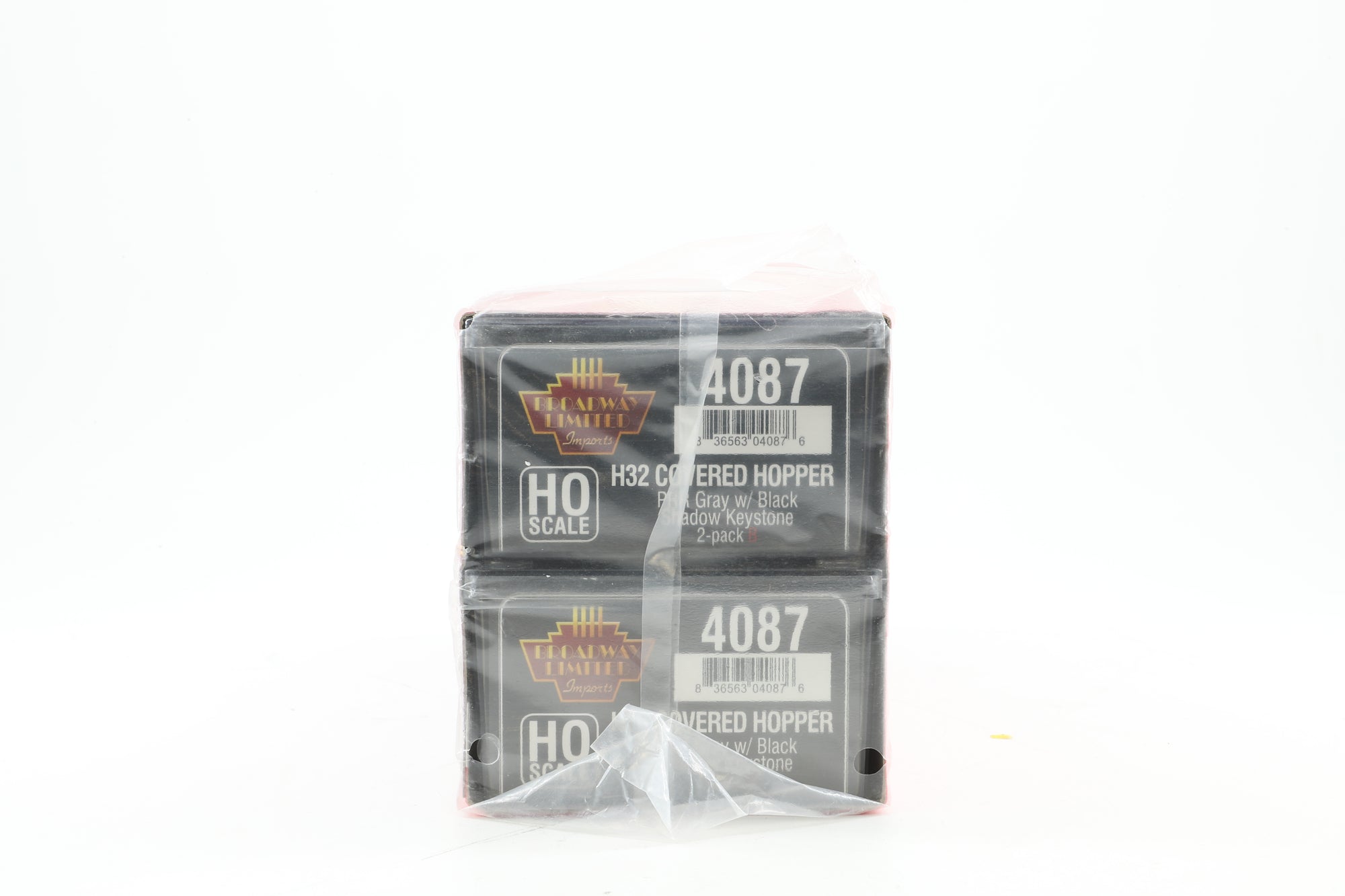 Broadway Limited HO 4087 Twin Pack of H32 Covered Hoppers in PRR Grey