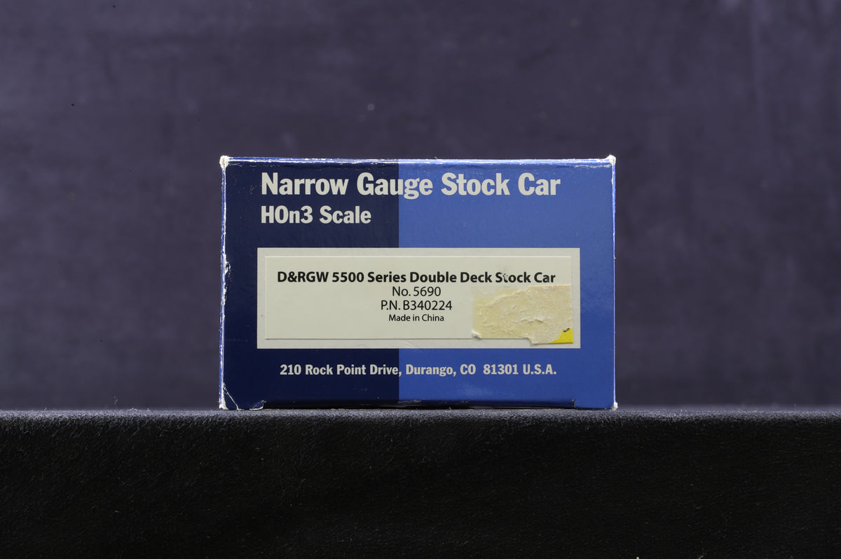 Blackstone Models HOn3 5690 D&amp;RGW Double Deck Stock Car