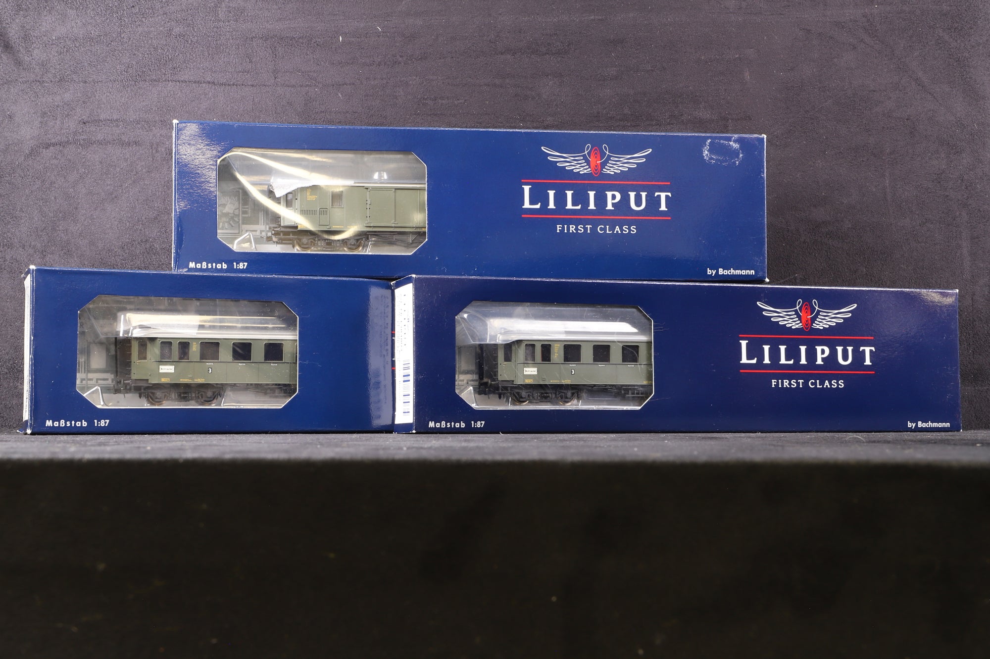 Liliput HO Rake Of 6 DRB/ DRG Coaches Inc. L384303, L384603x2, L384703, L384803 & L384903