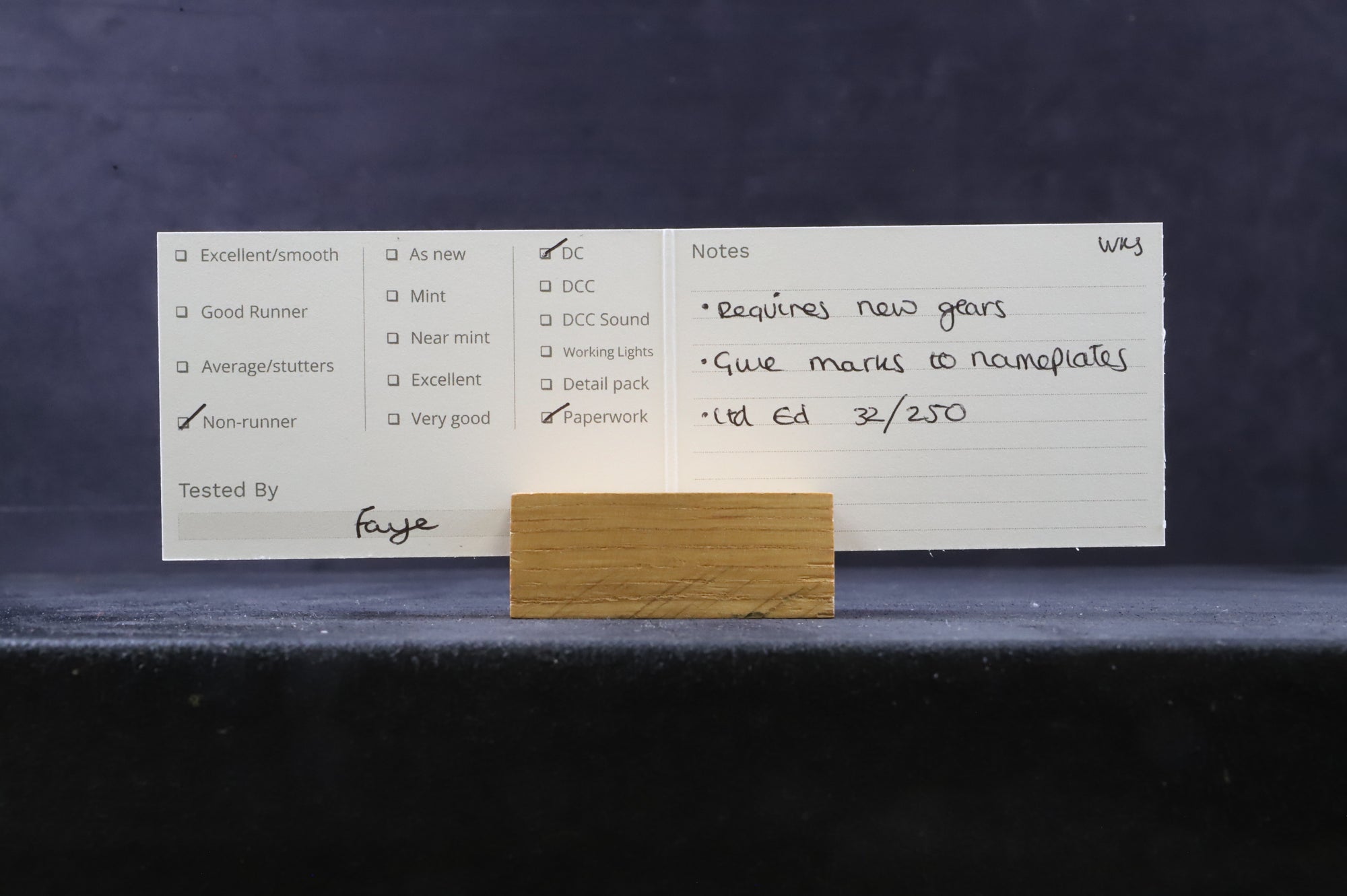 WORKSHOP Bachmann OO 31-710Z Class B1 '61009' 'Hartebeeste' BR Black L/C Ltd Ed 32/ 250 NON RUNNER