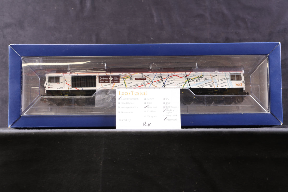 Bachmann OO 32-979U Class 66 &#39;66721&#39; GBRf Tube Map, DCC Sound