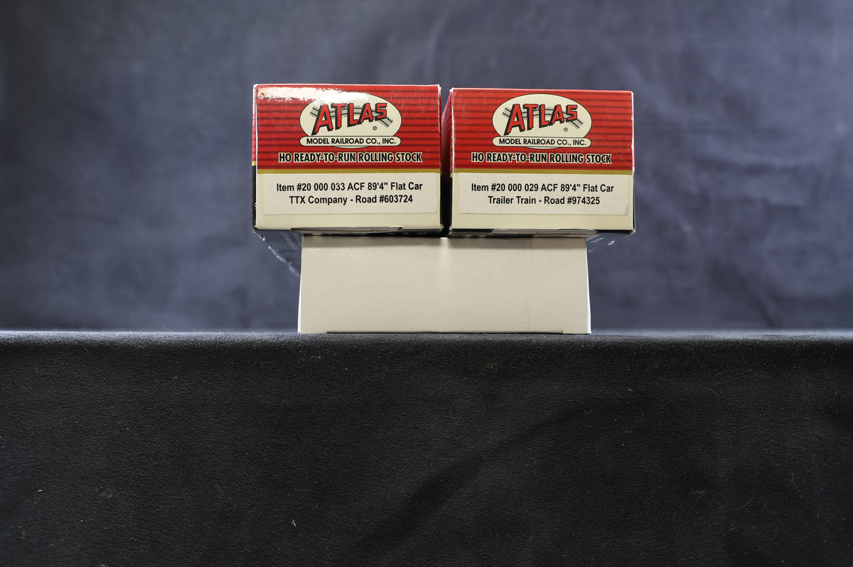 Atlas HO Rake of 3 Flat Cars, Inc. 20 000 029 &amp; 033