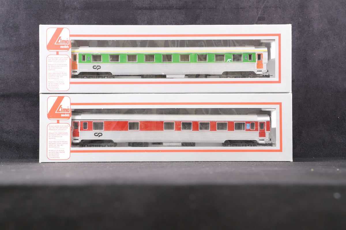 Lima HO Rake Of 4 Portugese Green &amp; Silver Coaches Inc. 309113 x 2, 309294 &amp; 309299