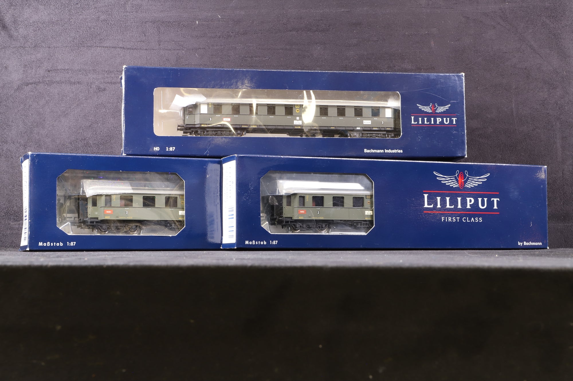 Liliput HO Rake Of 6 DRB/ DRG Coaches Inc. L384303, L384603x2, L384703, L384803 & L384903