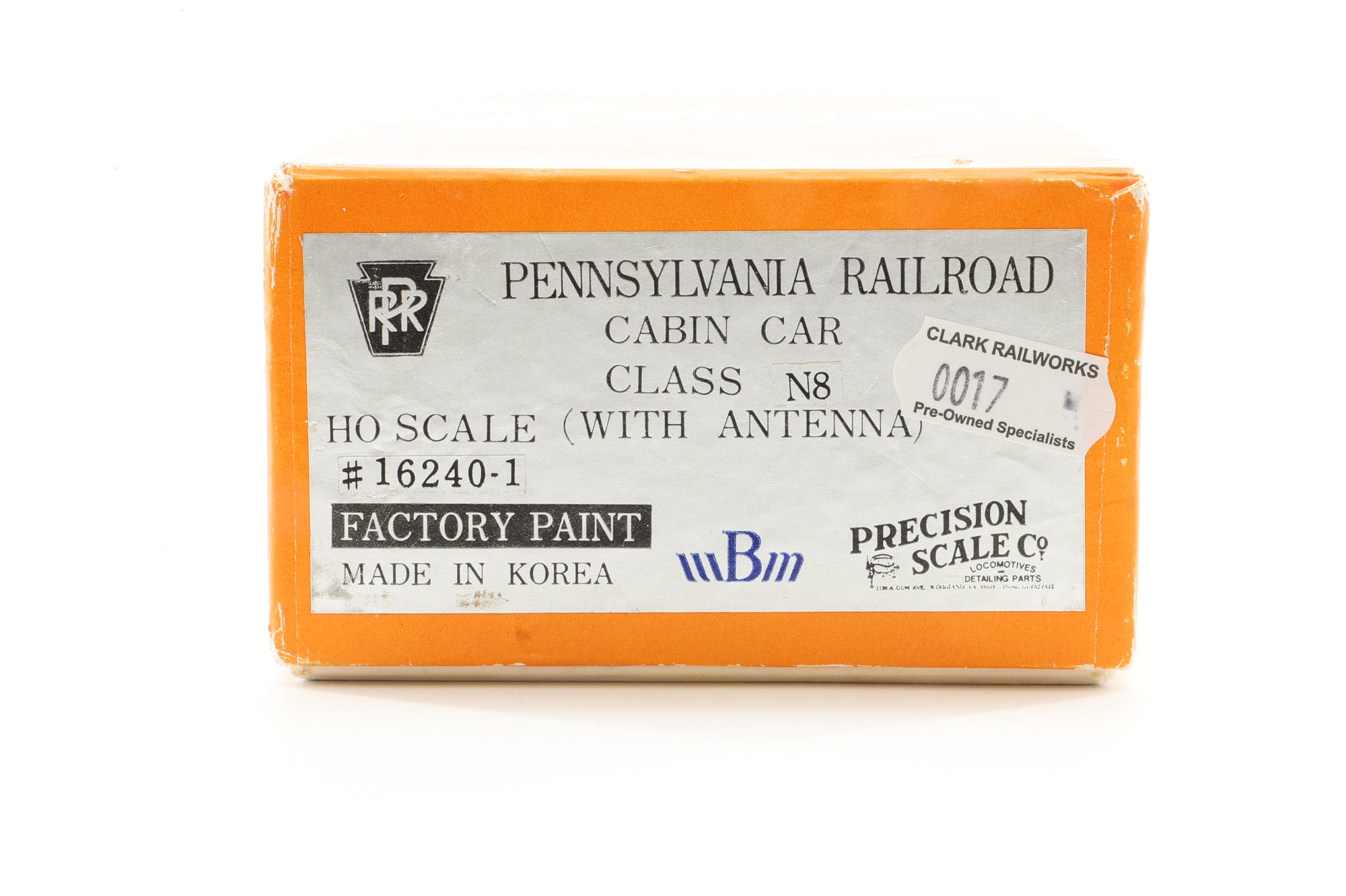 Precision Scale HO Brass 16240.1 Caboose PRR Class N8 w/ Antenna '478120'