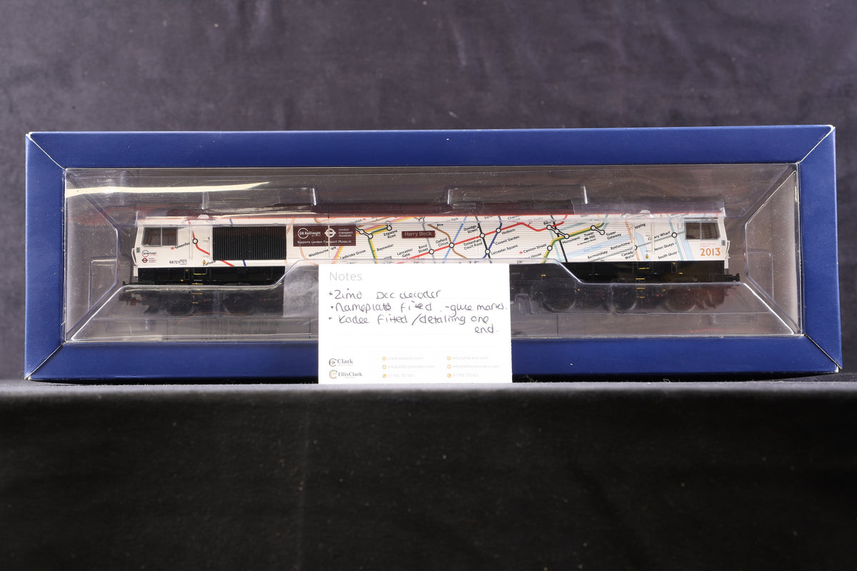 Bachmann OO 32-979U Class 66 &#39;66721&#39; GBRf Tube Map, DCC Sound