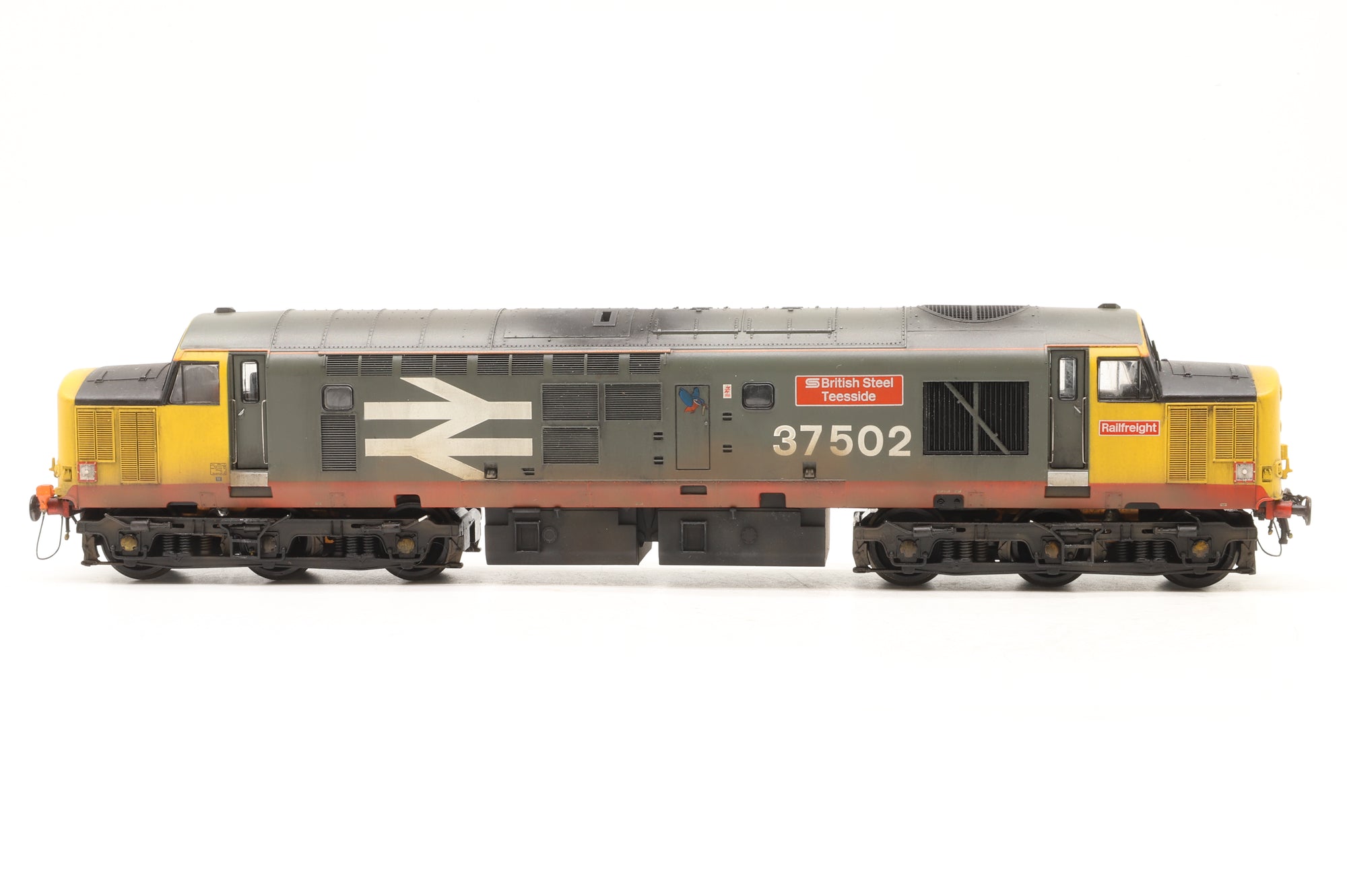 Bachmann OO Class 37 37502 'British Steel Teeside' in BR Railfreight Grey – DCC Sound & Weathered