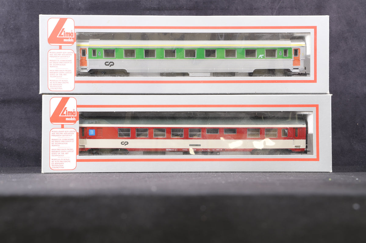 Lima HO Rake Of 4 Portugese Green &amp; Silver Coaches Inc. 309113 x 2, 309294 &amp; 309299