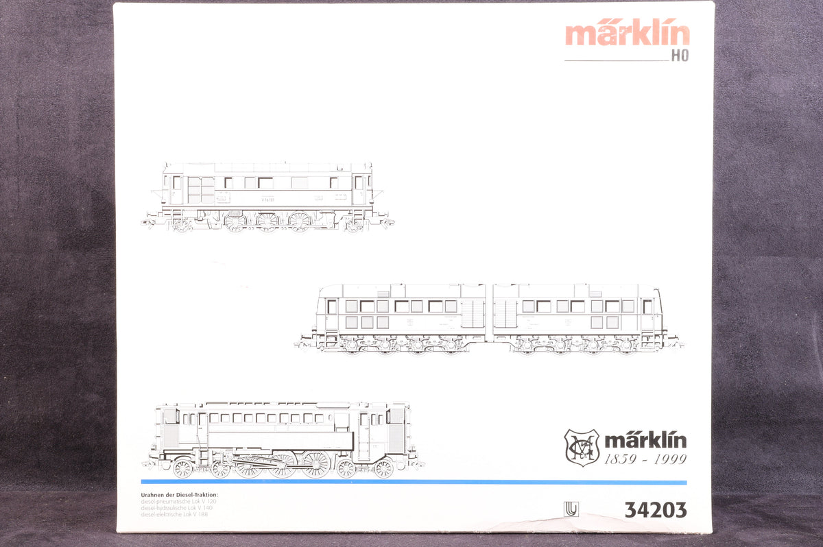 Marklin HO 34203 1859-1999 Diesel Forefathers Set, 3-Rail