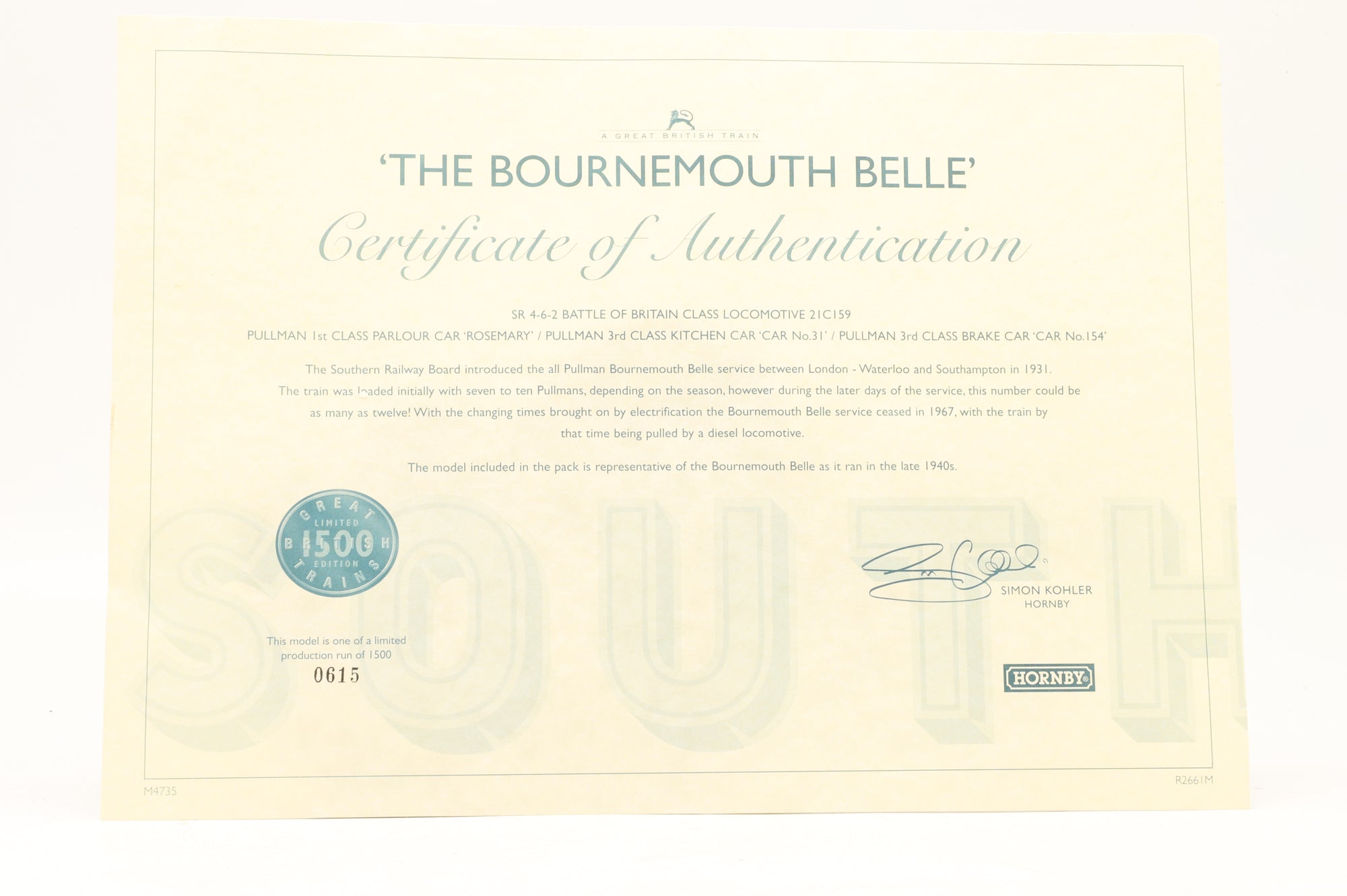 Hornby OO R2661M The Bournemouth Belle Train Pack