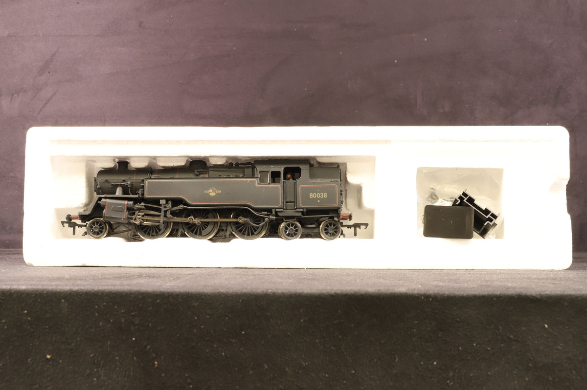 Bachmann OO 32-356 Standard Class 4MT Tank &#39;80038&#39; BR Lined Black L/C Weathered