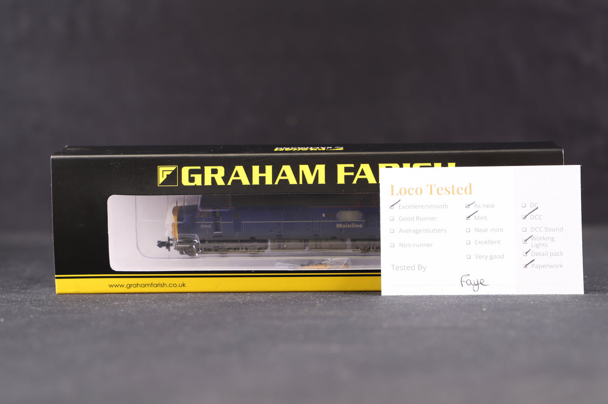 Graham Farish N 371-472 Class 37/0 &#39;37242&#39; Mainline Freight, Weathered