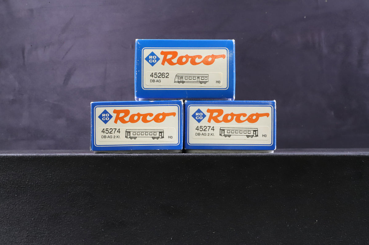 Roco HO Rake Of 3 DB IC Coaches Inc. 45274x2 &amp; 45262