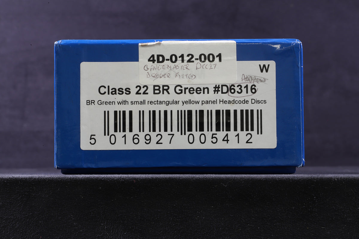 Dapol OO 4D-012-001 Class 22 D6316 in BR Green w/ Small Yellow Panel &amp; Headcode Discs